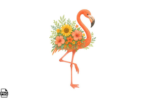 Summer Watercolor Flamingo PNG Clipart Bundle Printable File Sublimation Creativedesigntee 