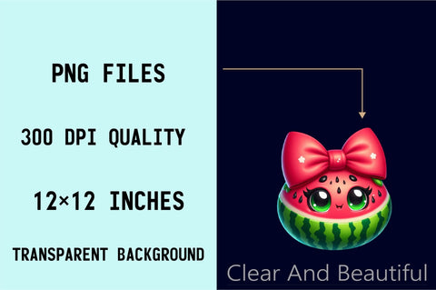 Summer Watermelon Coquette Bow Sublimation Clipart Bundle Sublimation SVGArt 