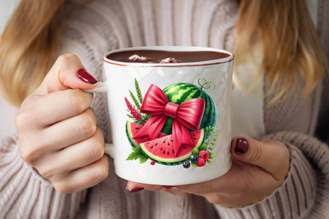 Summer Watermelon Coquette Bow Sublimation Clipart Bundle Sublimation SVGArt 