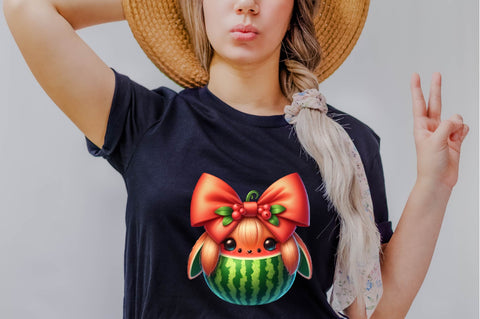 Summer Watermelon Coquette Bow Sublimation Clipart Bundle Sublimation SVGArt 