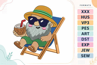 Summer Watermelon Gnome Machine Embroidery Design Embroidery/Applique DESIGNS sg embroidery 