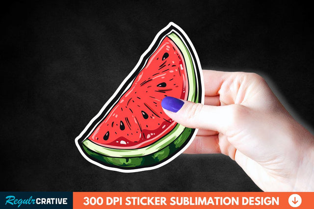Summer Watermelon Sticker Clipart Sublimation Regulrcrative 