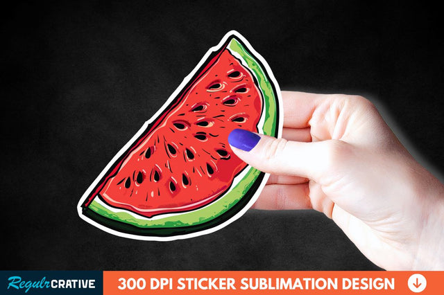 Summer Watermelon Sticker Clipart Sublimation Regulrcrative 