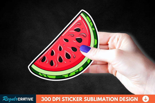 Summer Watermelon Sticker Clipart Sublimation Regulrcrative 