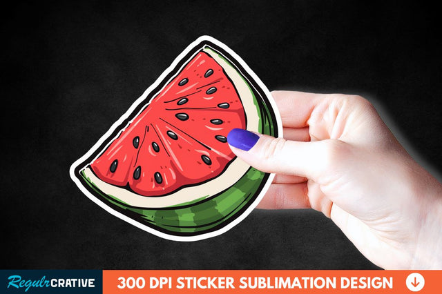 Summer Watermelon Sticker Clipart Sublimation Regulrcrative 