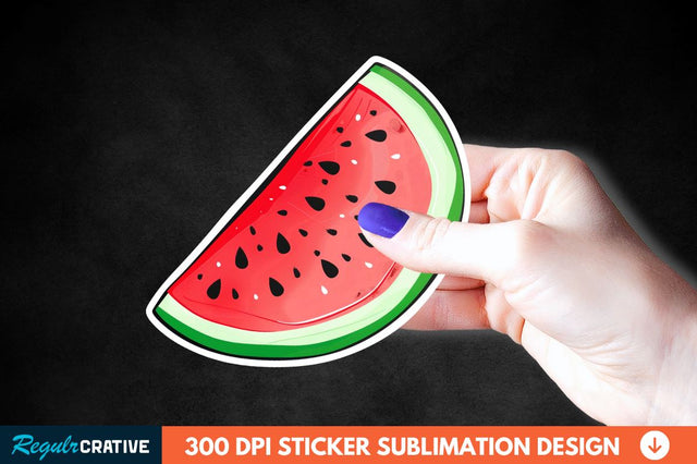 Summer Watermelon Sticker Clipart Sublimation Regulrcrative 
