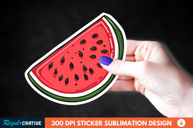 Summer Watermelon Sticker Clipart Sublimation Regulrcrative 