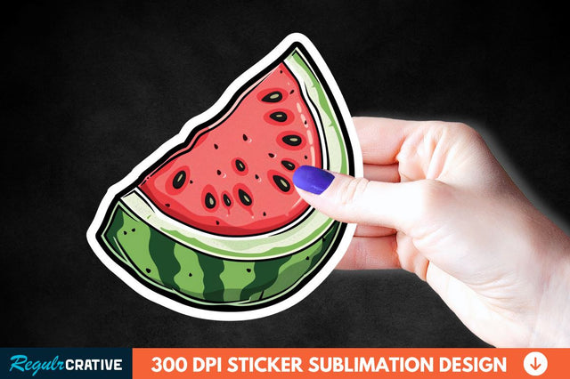 Summer Watermelon Sticker Clipart Sublimation Regulrcrative 