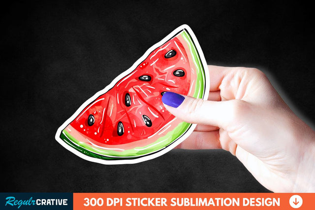 Summer Watermelon Sticker Clipart Sublimation Regulrcrative 