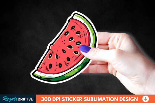 Summer Watermelon Sticker Clipart Sublimation Regulrcrative 