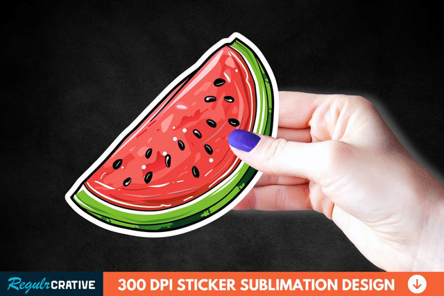 Summer Watermelon Sticker Clipart Sublimation Regulrcrative 
