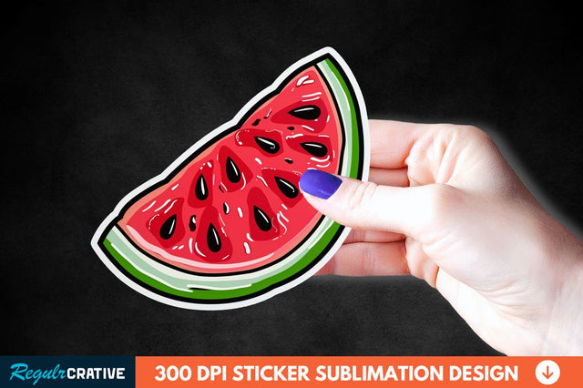 Summer Watermelon Sticker Clipart Sublimation Regulrcrative 