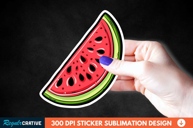 Summer Watermelon Sticker Clipart Sublimation Regulrcrative 