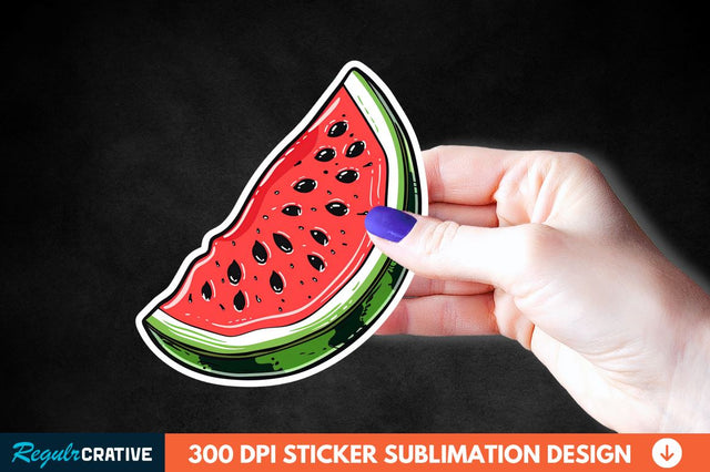 Summer Watermelon Sticker Clipart Sublimation Regulrcrative 