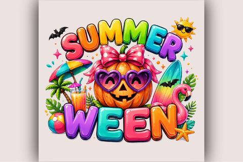 Summer Ween Pumpkin PNG Clipart Sublimation SVGArt 