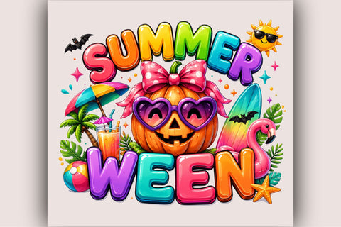Summer Ween Pumpkin PNG Clipart Sublimation SVGArt 