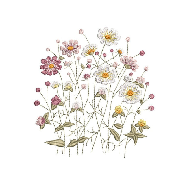 Summer Wildflowers Machine Embroidery Design, 4 sizes, Instant Download Embroidery/Applique DESIGNS Nino Nadaraia 