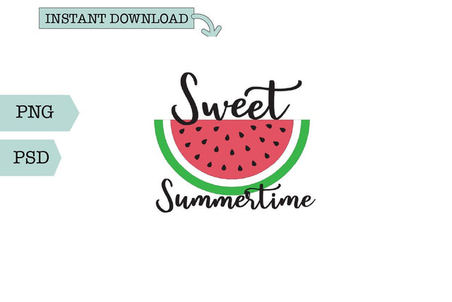 Summer Word Art- Sweet Summer with Watermelon SVG Sharia Morton Designs 