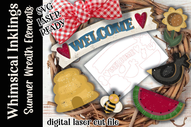 Summer Wreath Elements SVG Whimsical Inklings 