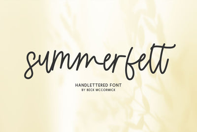 Summerfelt Script Font Beck McCormick 