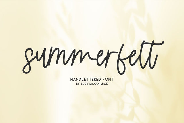 Summerfelt Script Font Beck McCormick 