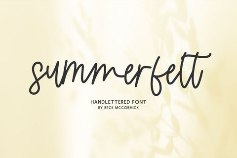 Summerfelt Script Font Beck McCormick 