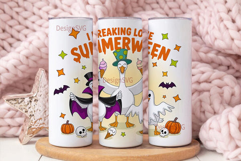 Summerween Geese 20oz Tumbler Wrap Sublimation DesignSVG 