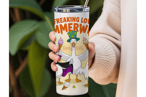 Summerween Geese 20oz Tumbler Wrap Sublimation DesignSVG 