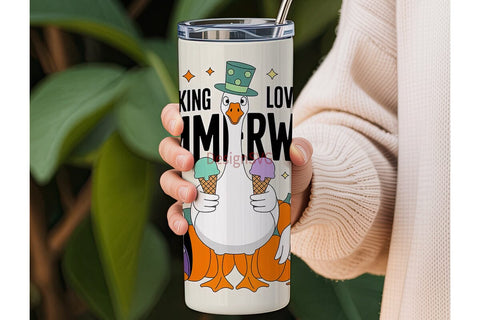 Summerween Geese 20oz Tumbler Wrap Sublimation DesignSVG 