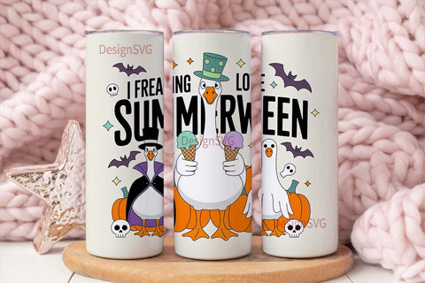 Summerween Geese 20oz Tumbler Wrap Sublimation DesignSVG 