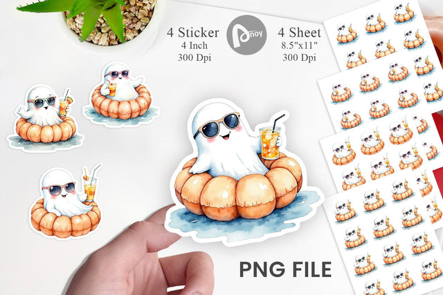 Summerween Ghosts Sticker Sublimation artnoy 