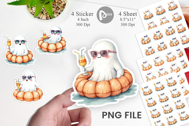 Summerween Ghosts Sticker Sublimation artnoy 