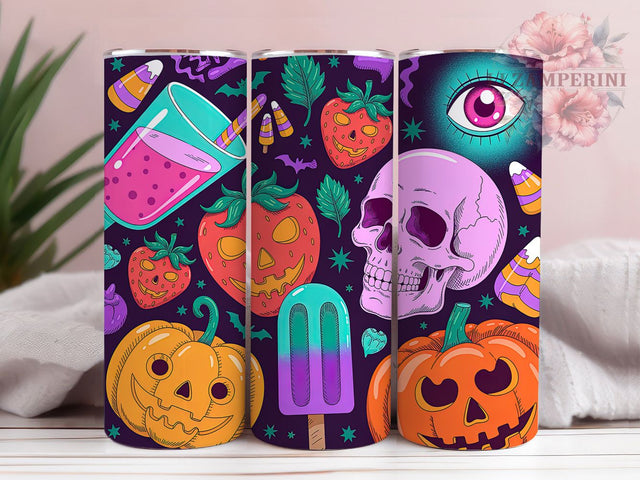 Summerween Sweet Candy Halloween Tumbler, Spooky Summer Halloween Wrap, Cute Candy Ghost Sublimation, Pastel Halloween Drinkware, Sweet & Spooky Tumbler, Summer Halloween Cup, Kawaii Spooky Season Wrap Sublimation Li Zamperini 