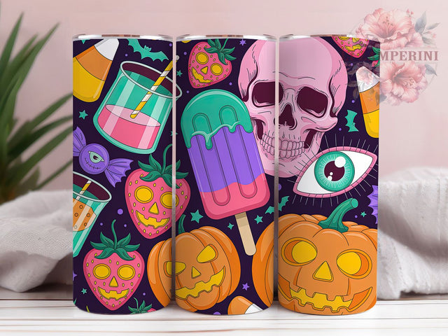 Summerween Sweet Candy Halloween Tumbler, Spooky Summer Halloween Wrap, Cute Candy Ghost Sublimation, Pastel Halloween Drinkware, Sweet & Spooky Tumbler, Summer Halloween Cup, Kawaii Spooky Season Wrap Sublimation Li Zamperini 