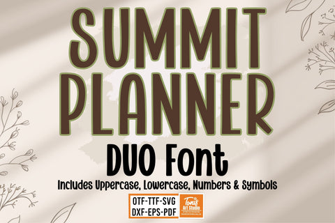 Summit Planner Font Bundle | Modern Serif Font Duo | 5 Styles Regular, Bold, Line, Outline & Italic | OTF TTF SVG Fonts for Cricut & Canva SVG TonisArtStudio 