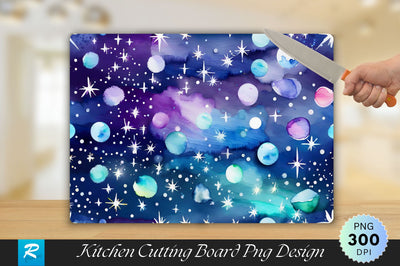 Sun and Clouds on a Dark Blue Cutting Board Sublimation Regulrcrative 