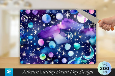 Sun and Clouds on a Dark Blue Cutting Board Sublimation Regulrcrative 
