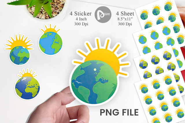 Sun and Earth Sticker Sublimation artnoy 