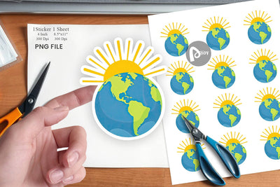Sun and Earth Sticker Sublimation artnoy 