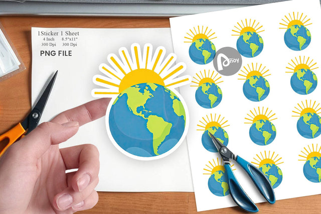 Sun and Earth Sticker Sublimation artnoy 