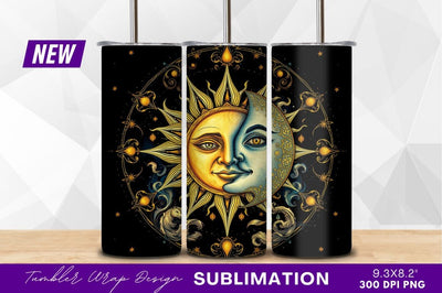 Sun and moon celestial face design Sublimation Regulrcrative 