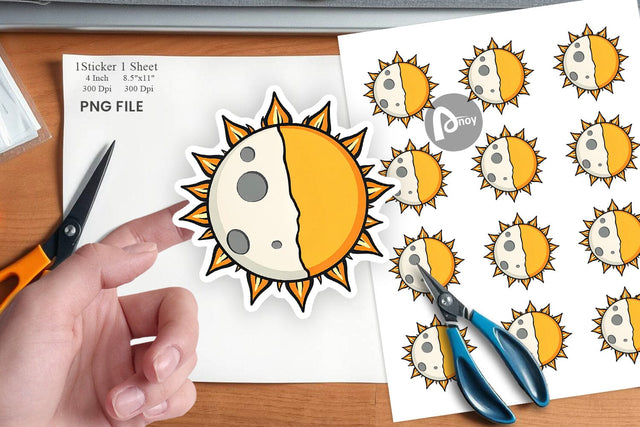 Sun and Moon Sticker Sublimation artnoy 