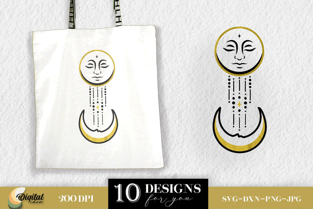 SUN and MOON SVG. Moon Phase. Tote Bag Designs SVG SVG Evgenyia Guschina 