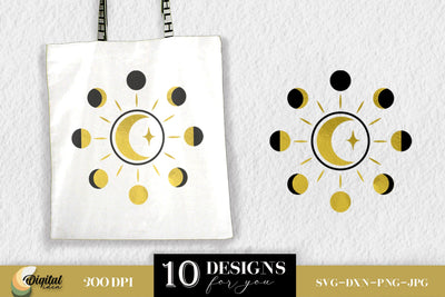 SUN and MOON SVG. Moon Phase. Tote Bag Designs SVG SVG Evgenyia Guschina 