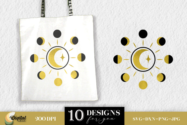 SUN and MOON SVG. Moon Phase. Tote Bag Designs SVG SVG Evgenyia Guschina 