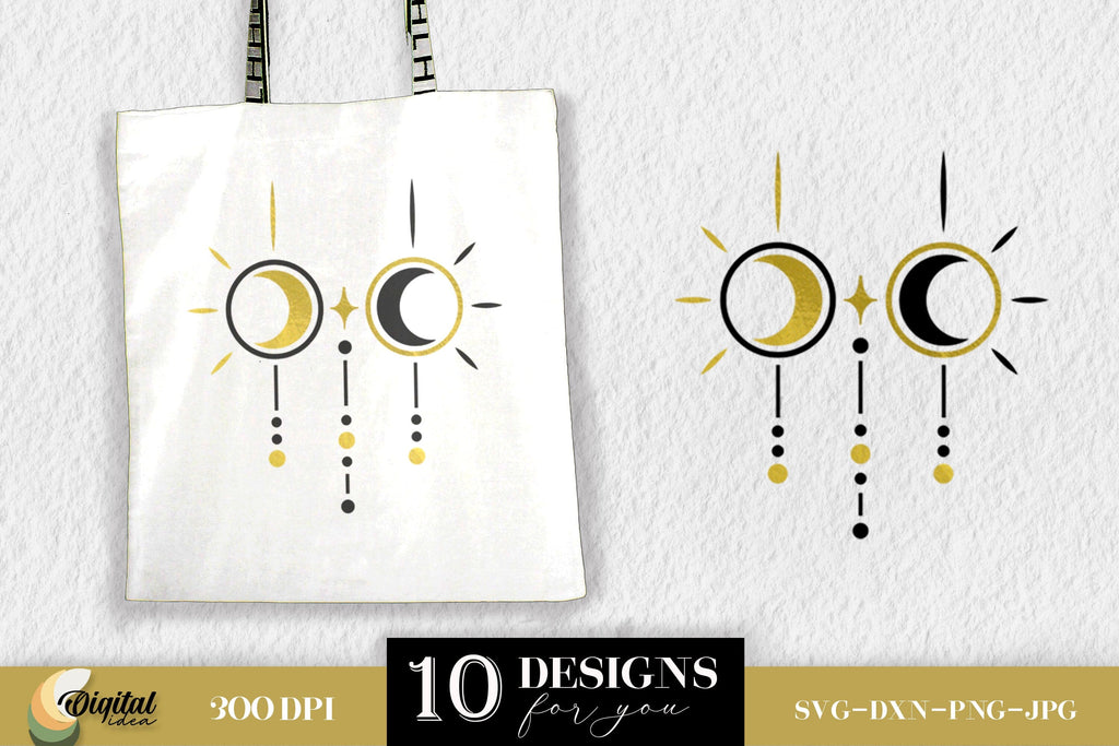 SUN and MOON SVG. Moon Phase. Tote Bag Designs SVG - So Fontsy