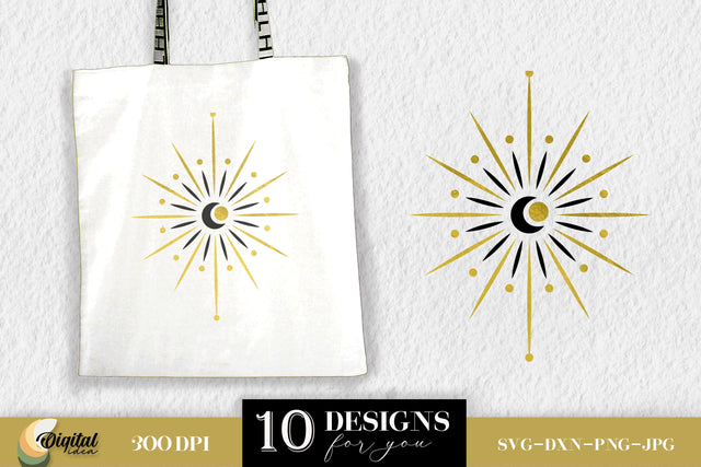 SUN and MOON SVG. Moon Phase. Tote Bag Designs SVG SVG Evgenyia Guschina 