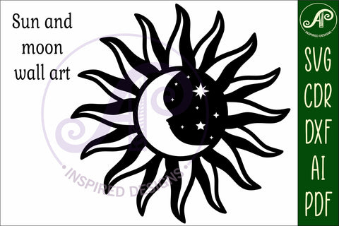 Sun and moon wall art sign, SVG file SVG APInspireddesigns 