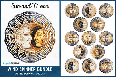 Sun and Moon Wind Spinner Bundle Sublimation Regulrcrative 