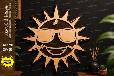 Sun Glasses Laser Cut Wall Art SVG Regulrcrative 